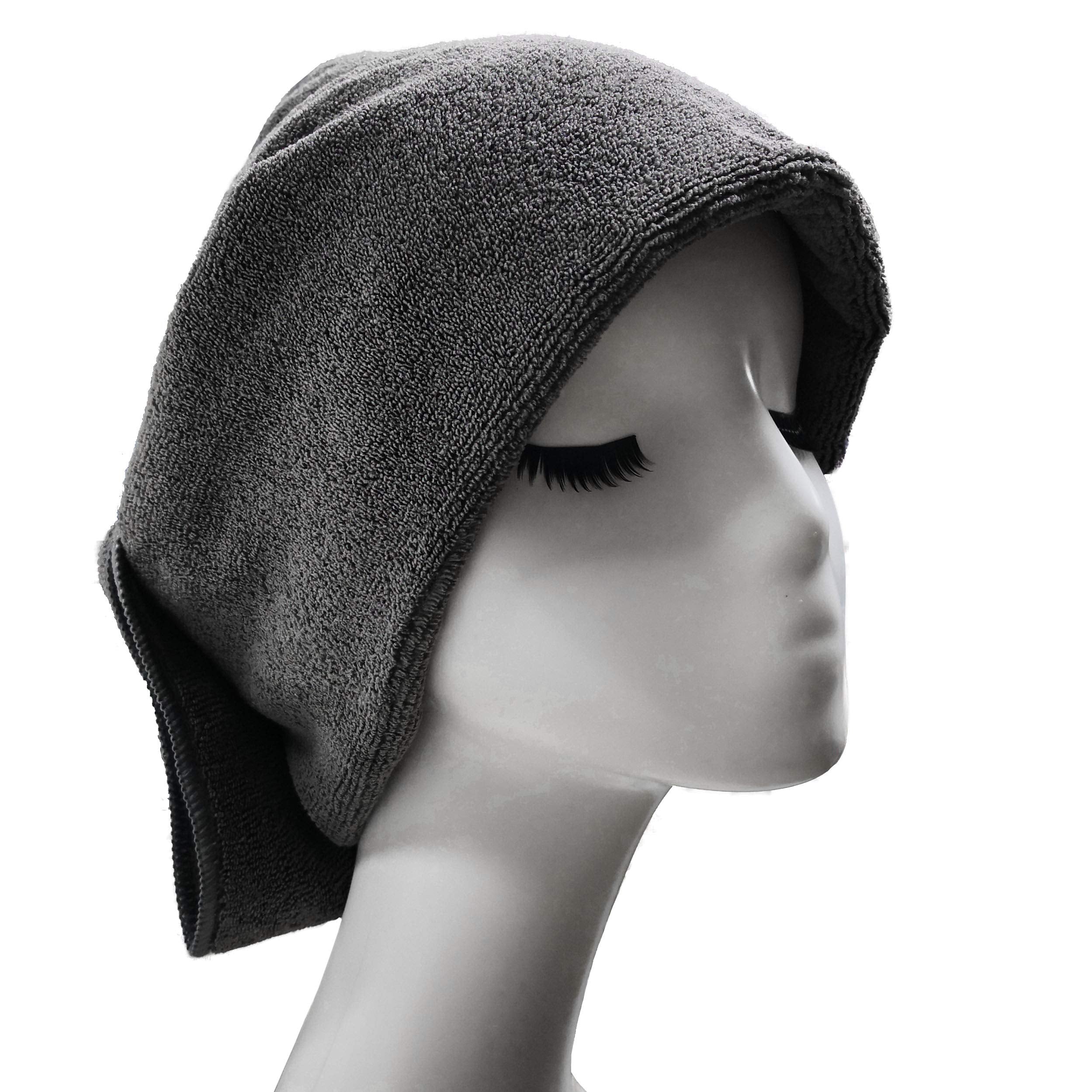 POLYTE Professional Quick Dry Lint Free Microfiber Hair Drying Salon Towel, 16 x 29 in, 8 Pack (Dark Gray)